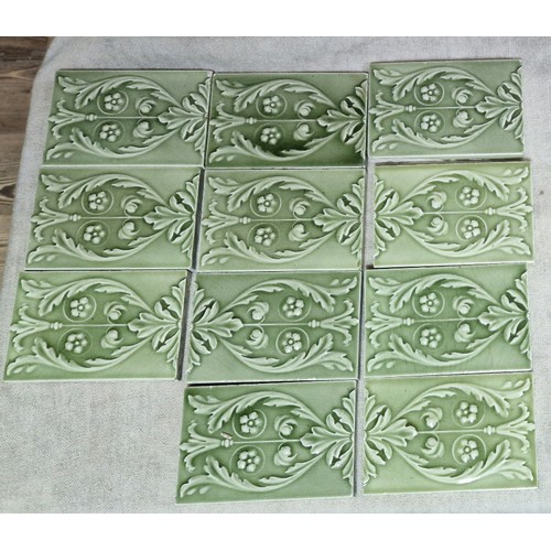 94 - Assorted Art Nouveau style tiles, some being reclaimed from the Corn Exchange, Manchester after reno... 