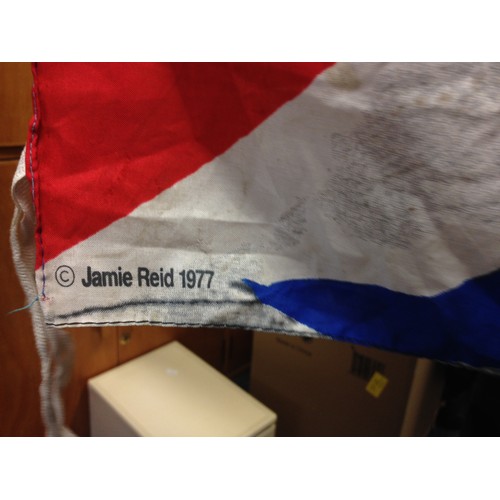 193 - An original Sex Pistols God Save The Queen flag, circa 1980, 105cm x 74cm, after the iconic poster d... 