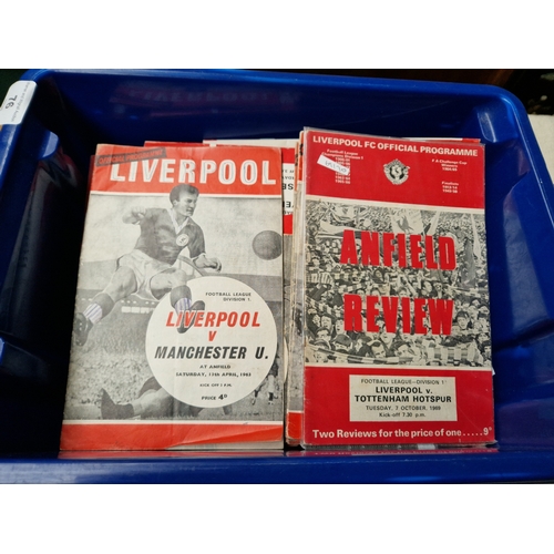 76 - Liverpool FC 100 home programmes, 1960s and later.