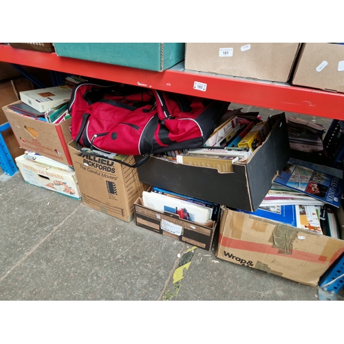 182 - 6 boxes of books and various bags/holdalls