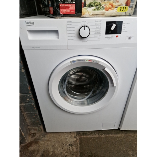 786 - A Beko washing machine.