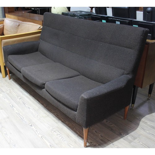 1065 - A retro mid 20th century three seater settee, length 280cm.