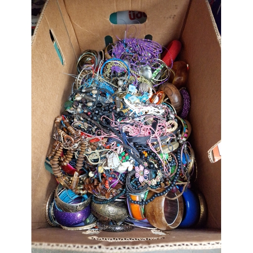 190 - A box of costume jewellery