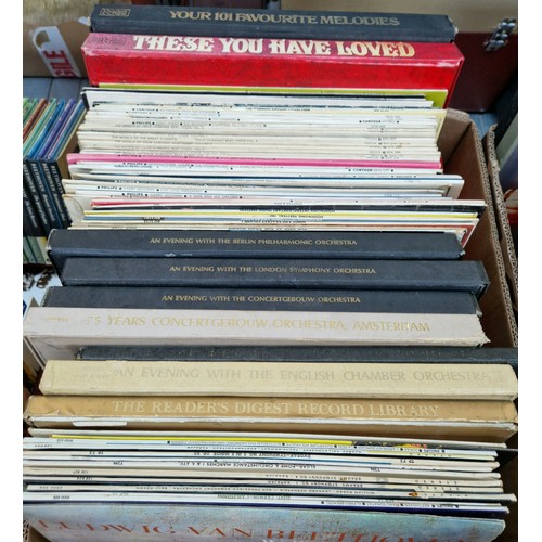 429 - 3 boxes of LP and  box of classical CDs and singles