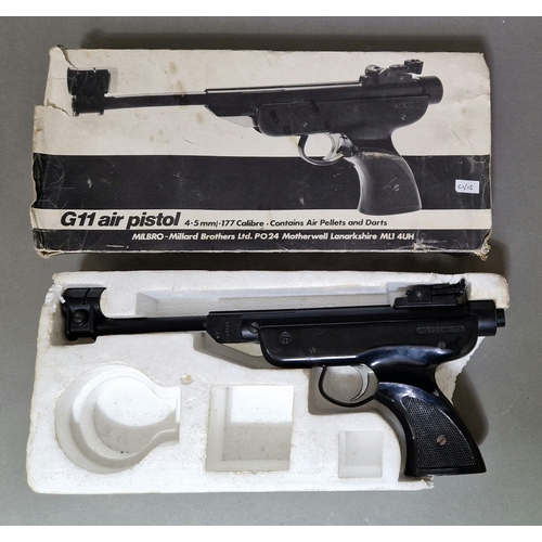 19 - A Milbro G11 .177 calibre air pistol, serial no.158033, 36cm long, with box. (BUYER MUST BE 18 YEARS... 