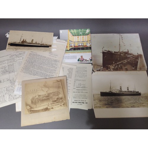 105 - Shipping ephemera including 6 abstracts of engineers logs for transatlantic voyages by SS Adriatic a... 