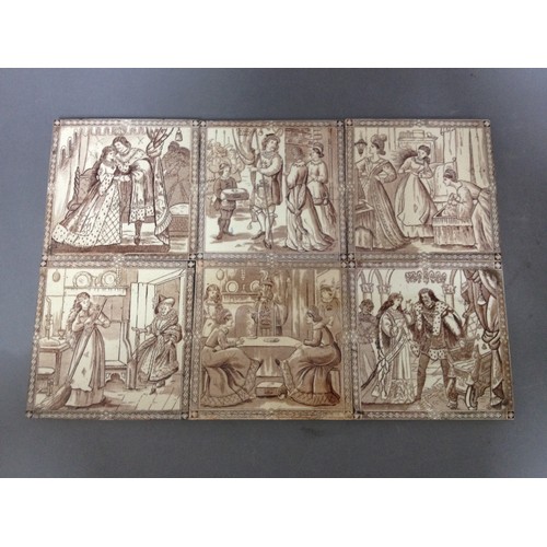 96 - A set of six late 19th century transfer printed 6