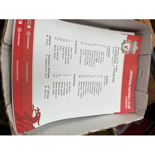 53 - Liverpool FC, 100 home and away Premier League team sheets.