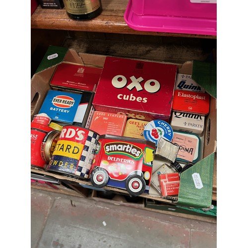 47 - A box of vintage tins and boxes, 22 in total.