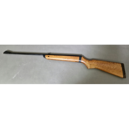 26 - A B.S.A. .22 calibre Meteor air rifle, 107cm long, as found, no trigger. (BUYER MUST BE 18 YEARS OLD... 