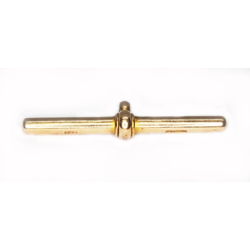 54 - An Albert chain T bar, maker's mark 'J.G&S', also marked '15.625', length 41mm, wt. 5.8g.