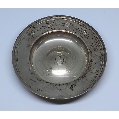 271 - A hallmarked silver dish, 'Rover Club', diam. 83mm, wt. 56.6g.