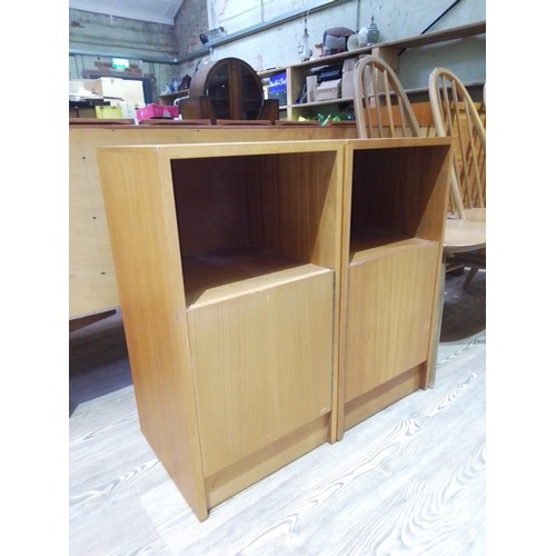 338 - A pair of mid 20th century Gibbs bedside tables, height 70cm.