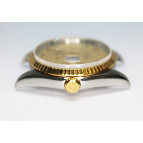 102 - A Rolex Datejust 36, circa 1995, ref. 16233, serial no. W673667, signed gold tone dial with gold Rom... 