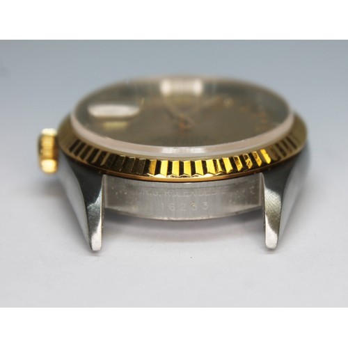 102 - A Rolex Datejust 36, circa 1995, ref. 16233, serial no. W673667, signed gold tone dial with gold Rom... 