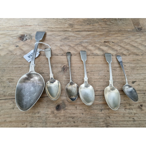 358 - A selection of hallmarked silver spoons, various marks, gross wt. 5.4 ozt.