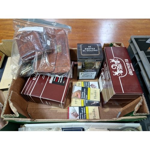 247 - A collection of cigar paraphernalia to include cutter, 3 holders, leather pouch, wallet, 