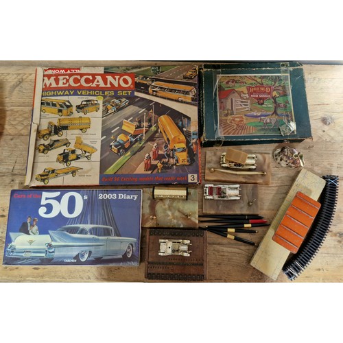 368 - Assorted toys including Meccano Highway Vehicles Set, Herald series of Unbreakable Farm Models, die-... 