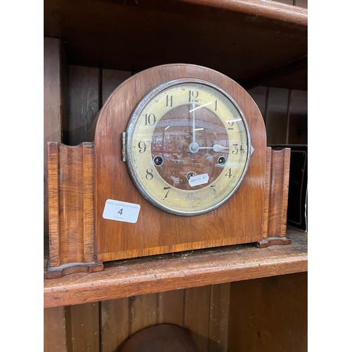 4 - A walnut West Minster chime mantle clock.