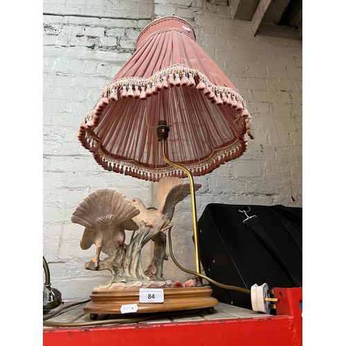 84 - A Figural table lamp in the form of two doves