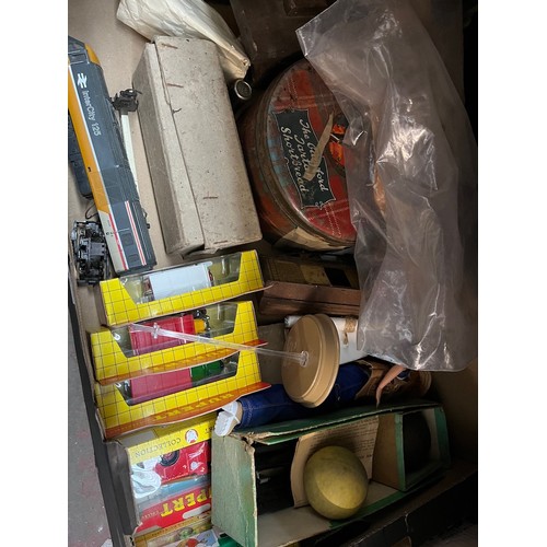 79 - A box of collectables including boxed toys, Barbie doll, tin of Meccano, lead figures (military etc)... 