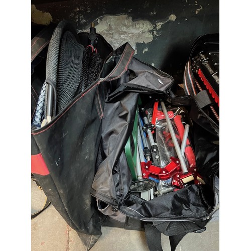 99 - Two bags of coarse fishing equipment including landing nets, keep nets, rod rests, pole rollers, etc... 