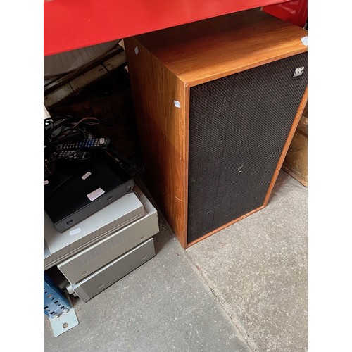 216 - A pair of Wharfedale Dovedale 3 teak speakers together with a selection of hi-fi systems to include ... 