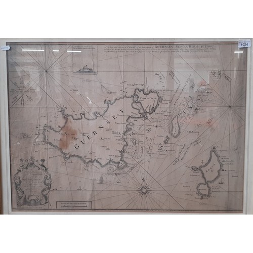 1024 - Eman Bowen, 18th century map, Channel Islands, 70cm x 50cm.