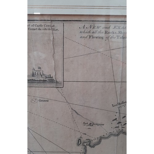 1024 - Eman Bowen, 18th century map, Channel Islands, 70cm x 50cm.