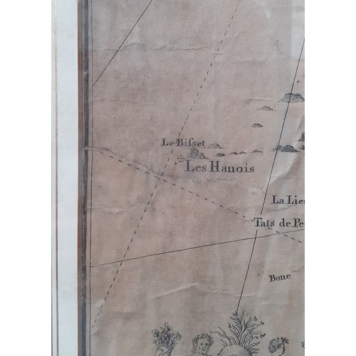 1024 - Eman Bowen, 18th century map, Channel Islands, 70cm x 50cm.