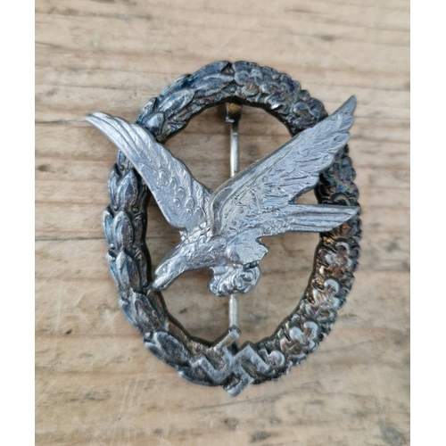 49 - A German WWII Luftwaffe Flight Engineer + Air Gunner badge, by JMME & Sohn, Berlin.