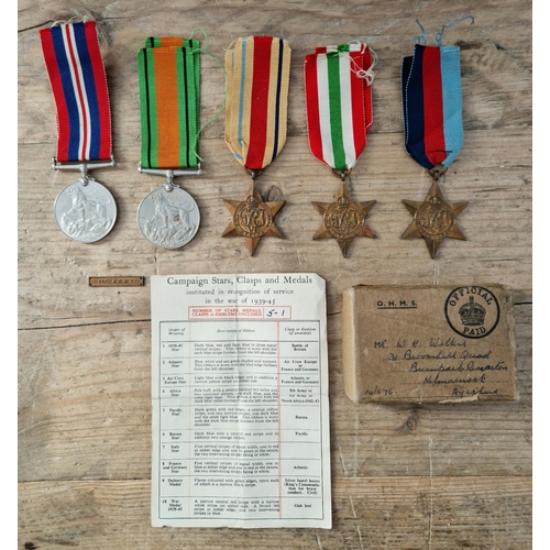 62 - A trio of Star medals together with 2 George VI medals.