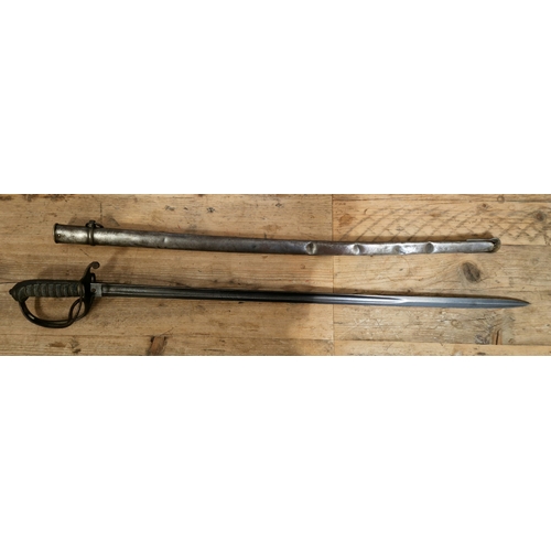 71 - A late 19th century Lancashire artillery sword, makers mark 