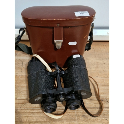 77 - A pair of Carl Zeiss Jena binoculars, Jenoptem 10 x 50W, with case.