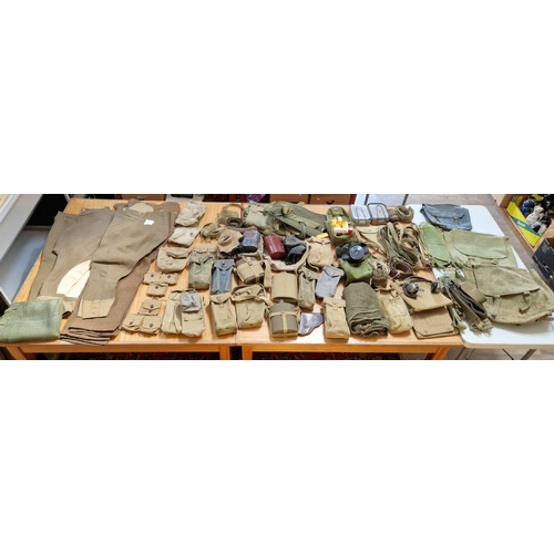 78 - Various items of WWII era military clothing, webbing, bags / pouches, etc.