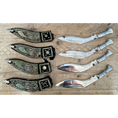 84 - Four Kukri knives.