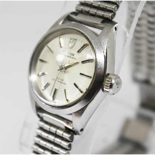 53 - A Rolex Tudor Oyster Princess stainless steel wristwatch, circa 1973, diam. 25mm, ref. 7614/0, cal. ... 