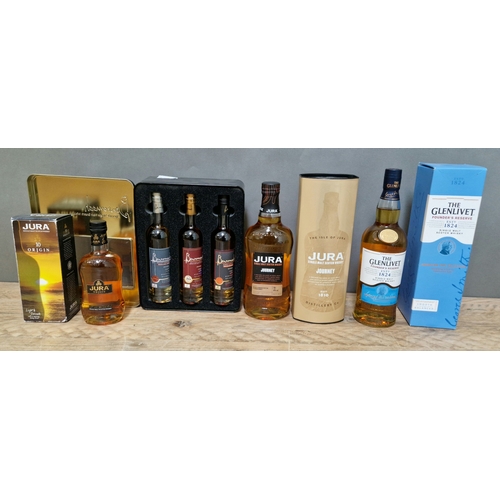 96 - Assorted scotch whisky comprising Jura Journey, Jura Origin, Glenlivet Founder's Reserve and Benroma... 