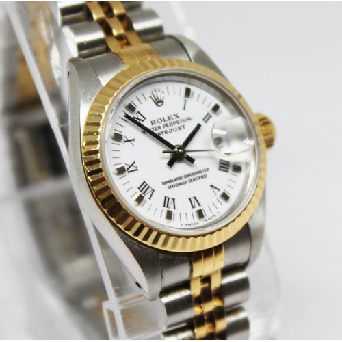 43 - A Rolex Lady-Datejust Oyster Perpetual gold and stainless steel wristwatch, circa 1991, case diam. 2... 