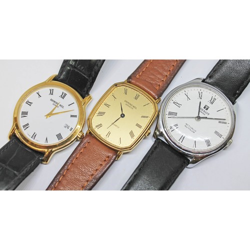 A group of three modern gent s watches comprising two Raymond Weil