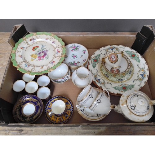 129 - A box of assorted cabinet china, various manufacturers.