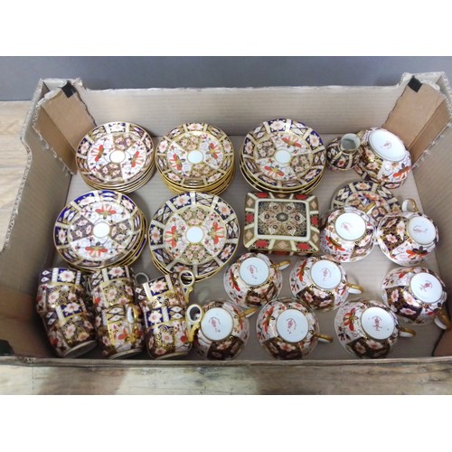 130 - A box of assorted Royal Crown derby tea ware.