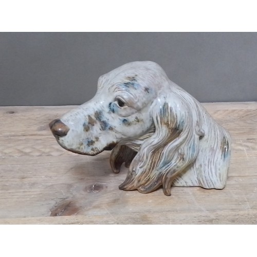 132 - Lladro figure naturalistically modelled as the head of a gun dog, washed in oxide glazes, length 29c... 