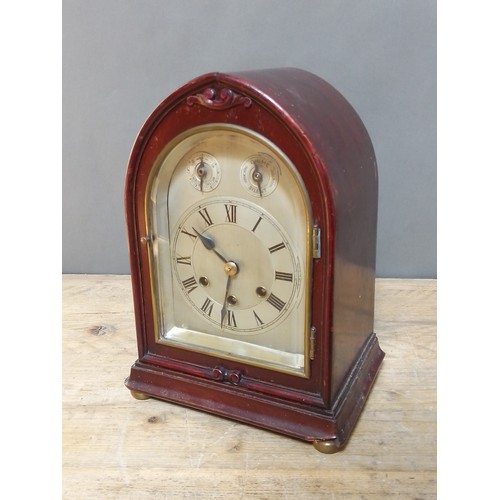 178 - A Gustav Becker three train driven mantle clock, height 32cm.