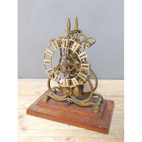 176 - A fusee skeleton clock movement, height 29cm.