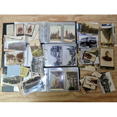 224 - A box of postcards and photographs relating to Preston and the surrounding areas, comprising two alb... 