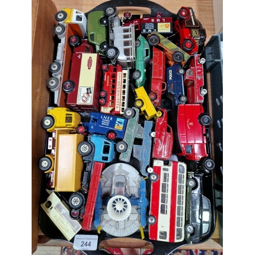 244 - A tray of assorted diecast model vehicles to include Dinky & Corgi etc, 24 items.