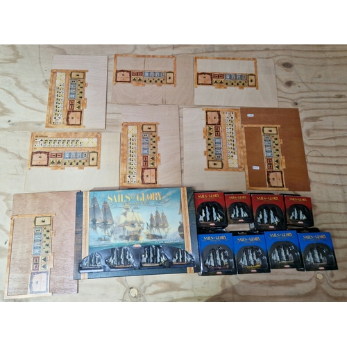 256 - Sails of Glory miniatures game with six supplementary ships, all ships come pre painted together wit... 