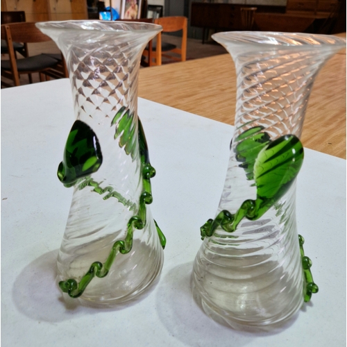 268 - Two Art Nouveau glass vases, Loetz style