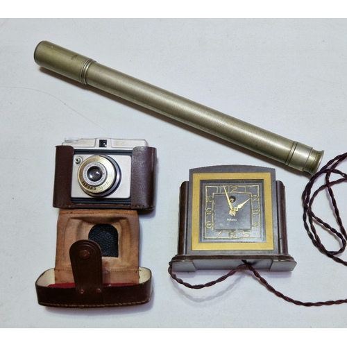 271 - A box of assorted collectables to include a single draw telescope by T.Cooke and Sons Ltd. no.7844, ... 